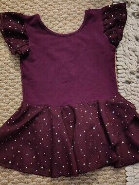 Girls Maroon Sparkle Ballet Outfit